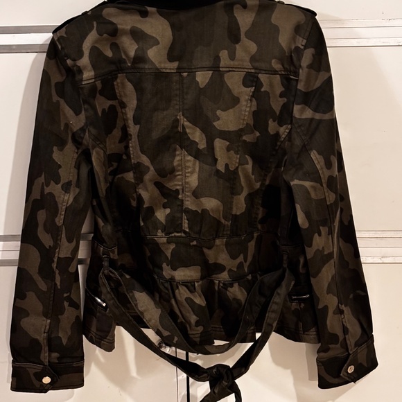 White House Black Market Jacket Xl Green Camo Full Zip - Picture 3 of 9